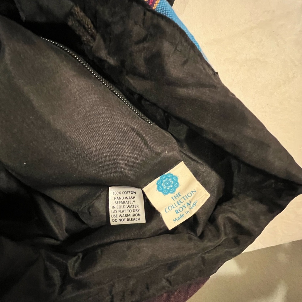 Patchwork‎ Peace Sign Backpack 100% cotton - Picture 4 of 6